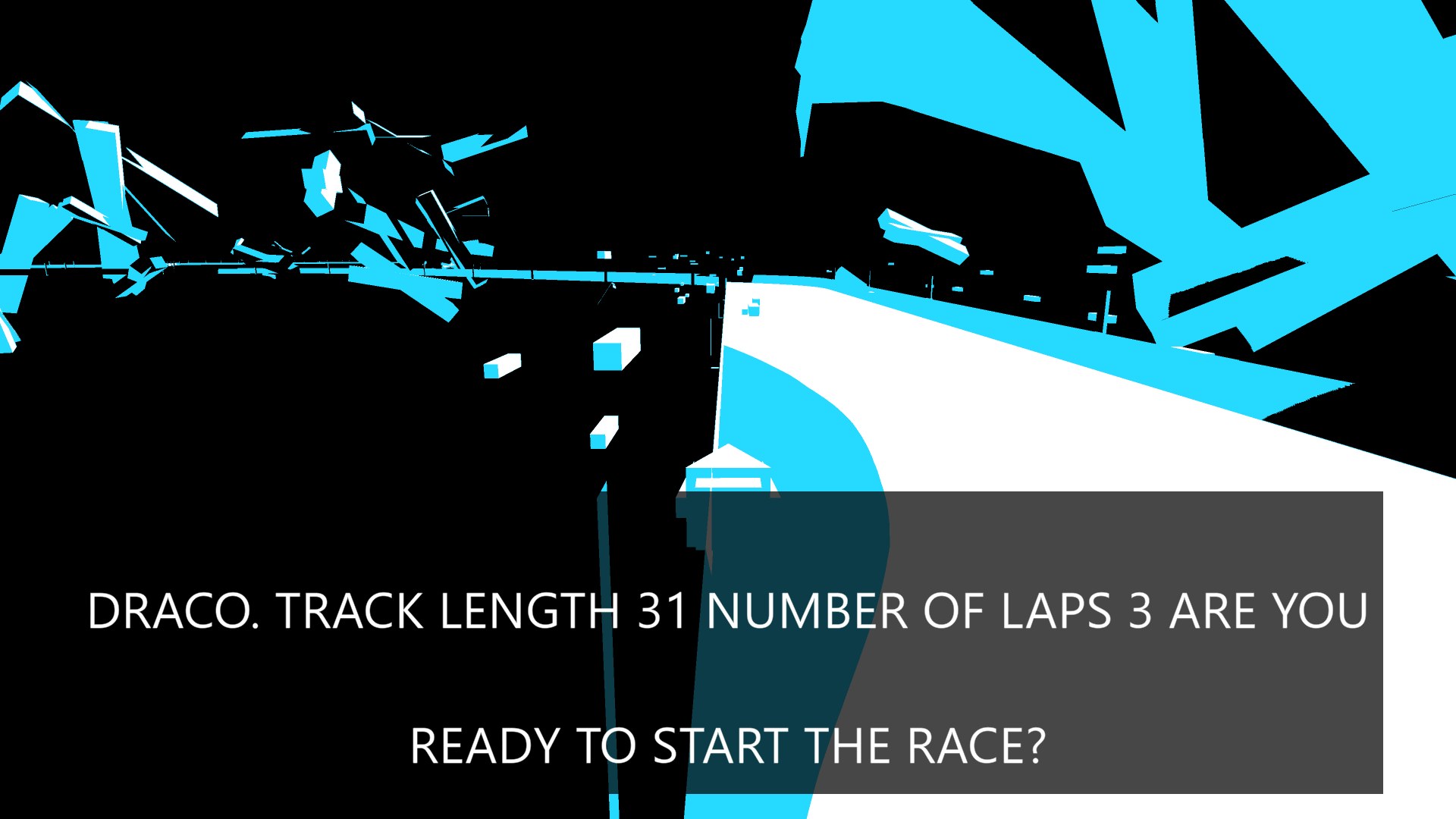 The same race in high contrast mode with large accessible text.