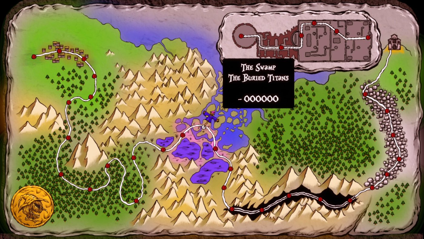 Rotating hazards and deadly traps in a hand-drawn environment